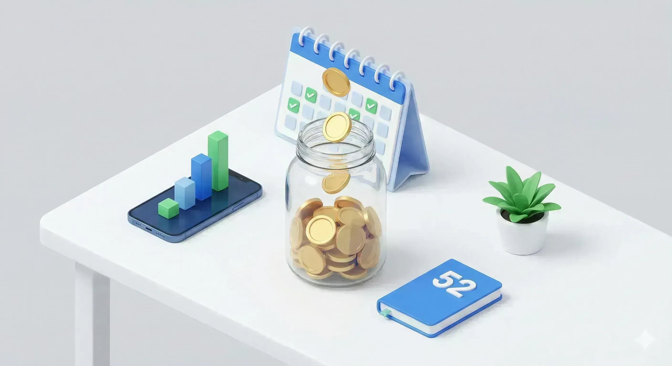 Die 52-Wochen-Challenge: Sparen Sie fast 1.400 € ohne es zu merken